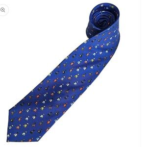Fox & Chave Mens Silk Tie Royal Blue Equestrian Horse Racing Jockey Silks New